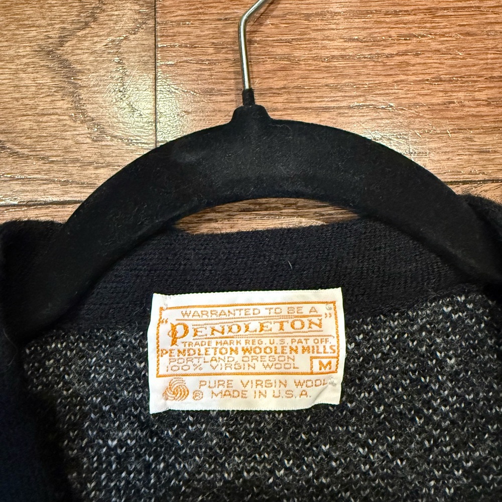 Pendleton Black And White Patterned Cardigan - image 2